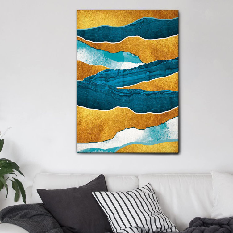 GIALLOBUS Onde Dorate by Giallobus Unframed Painting on Canvas